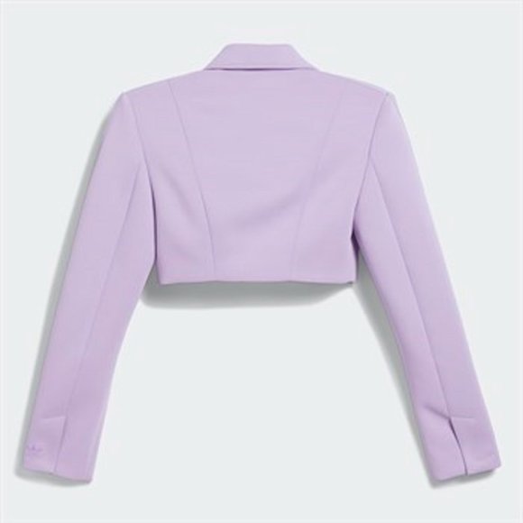 Adidas Women's IVY Park Purple glow Cropped Suit Jacket Size Medium HC8171 - Picture 3 of 3